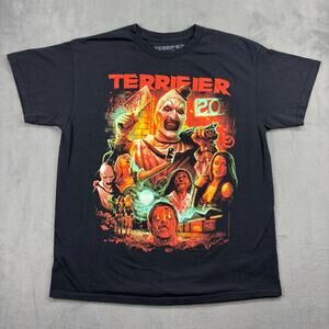 Terrifier Shirt Mens Large Black Terror Threads Horror Scary Movie Tee Halloween